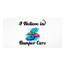 i believe in bumper cars personalized photo card