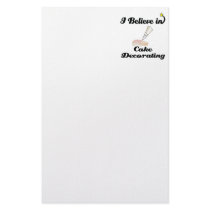 i believe in cake decorating custom stationery