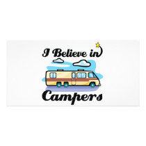 i believe in campers personalized photo card