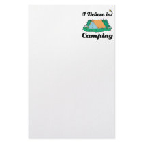i believe in camping customized stationery