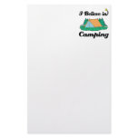 i believe in camping stationery