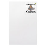 i believe in cannons stationery design