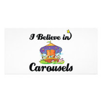 i believe in carousels photo greeting card