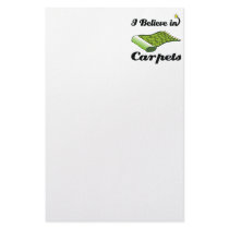 i believe in carpets personalized stationery