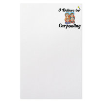 i believe in carpooling custom stationery
