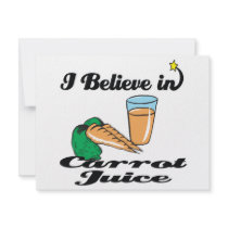 i believe in carrot juice personalized invitation