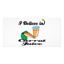 i believe in carrot juice personalized photo card