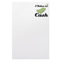 i believe in cash stationery