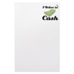 i believe in cash stationery