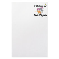 i believe in cat fights stationery