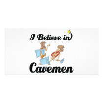 i believe in cavemen photo card template