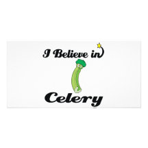 i believe in celery personalized photo card