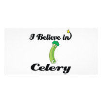 i believe in celery personalized photo card