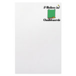 i believe in chalkboards personalized stationery