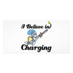 i believe in charging photo greeting card
