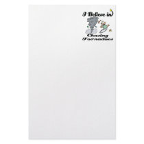 i believe in chasing tornadoes custom stationery