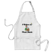 i believe in cheat sheets apron