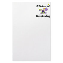 i believe in cheerleading stationery design