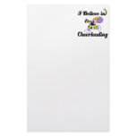 i believe in cheerleading stationery design
