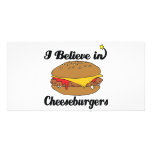 i believe in cheeseburgers custom photo card
