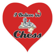 i believe in chess heart stickers