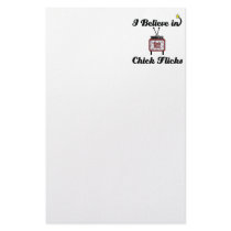 i believe in chick flicks stationery paper
