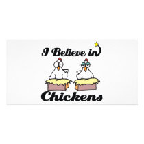 i believe in chickens photo card template