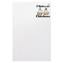 i believe in chickens custom stationery