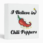 i believe in chili peppers 3 ring binder