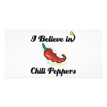 i believe in chili peppers photo cards
