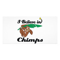 i believe in chimps photo card template