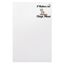 i believe in chop meat stationery design