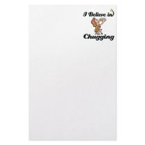 i believe in chugging customized stationery