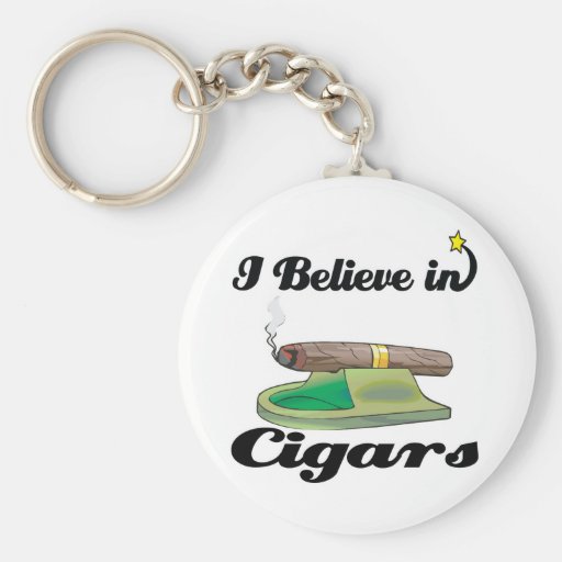 i believe in cigars keychain