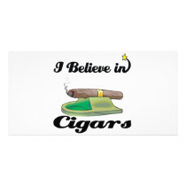 i believe in cigars customized photo card