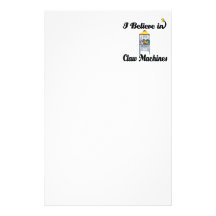 i believe in claw machines personalized stationery