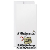 i believe in clipping coupons rack cards