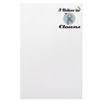 i believe in clowns stationery design