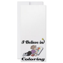 i believe in coloring personalized rack card