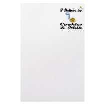 i believe in cookies and milk custom stationery