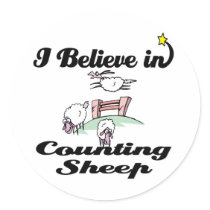 i believe in counting sheep round sticker