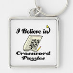 i believe in crossword puzzles keychains