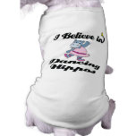 i believe in dancing hippos pet shirt