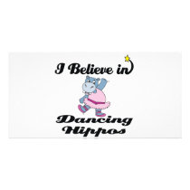i believe in dancing hippos photo card