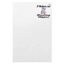 i believe in dancing hippos stationery paper