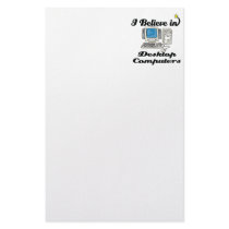 i believe in desktop computers personalized stationery