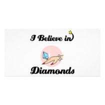 i believe in diamonds custom photo card