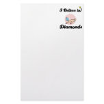 i believe in diamonds personalized stationery