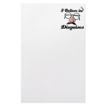 i believe in disguises stationery paper
