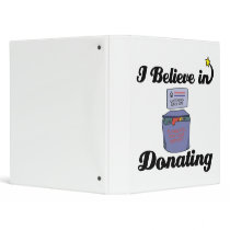 i believe in donating vinyl binder